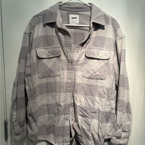 Aerie Gray Plaid Button-Up Shirt